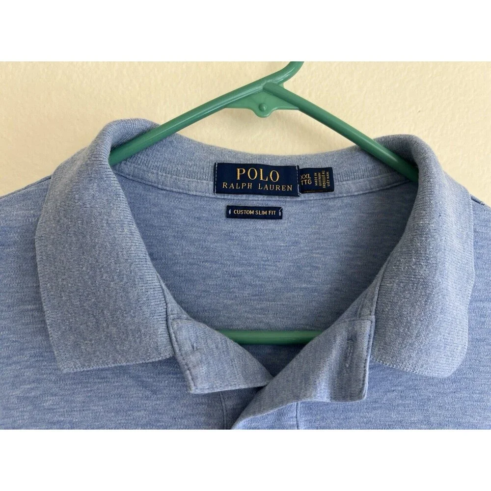 Polo Ralph Lauren Polo Shirt Men Size 2XL Blue 100% Cotton Short Sleeve Collared